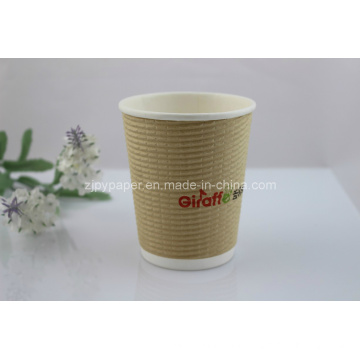 PLA Abbaubarer Corn Corrugated Kaffee Papier Trinkbecher